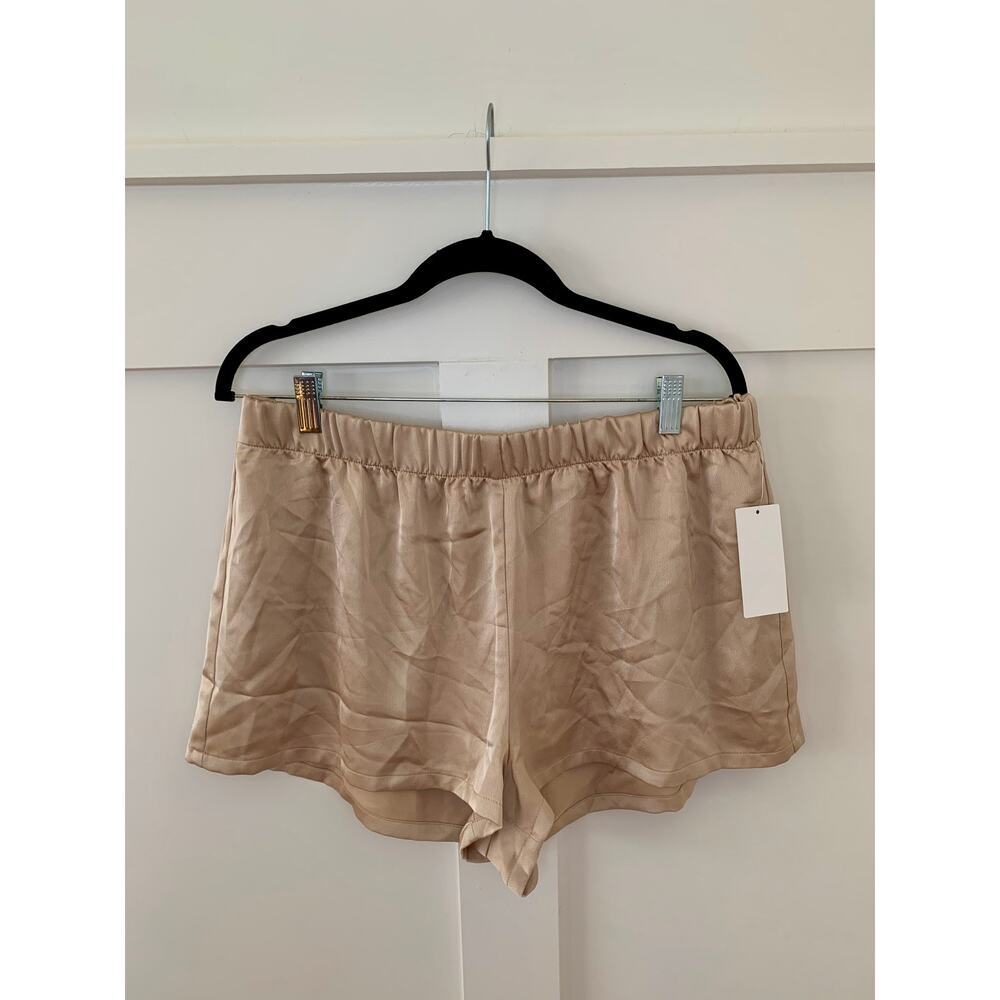 Show Me Your Mumu Glam Time Shorts in Copper Luxe Satin Size XL Pull On Lined